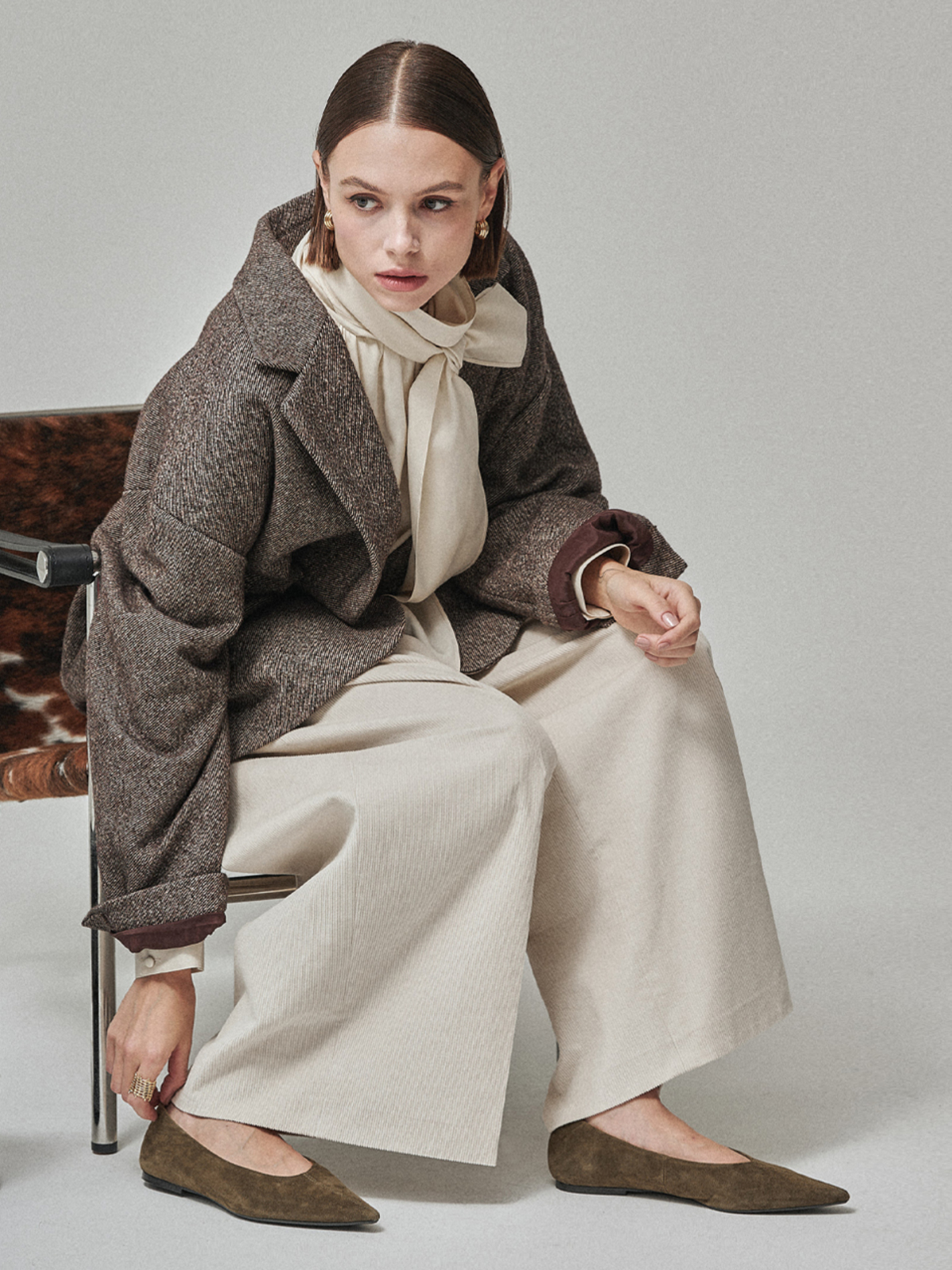 Maison De Ines Corduroy Wide Trousers - Milk Ivory - Image 5 of 6