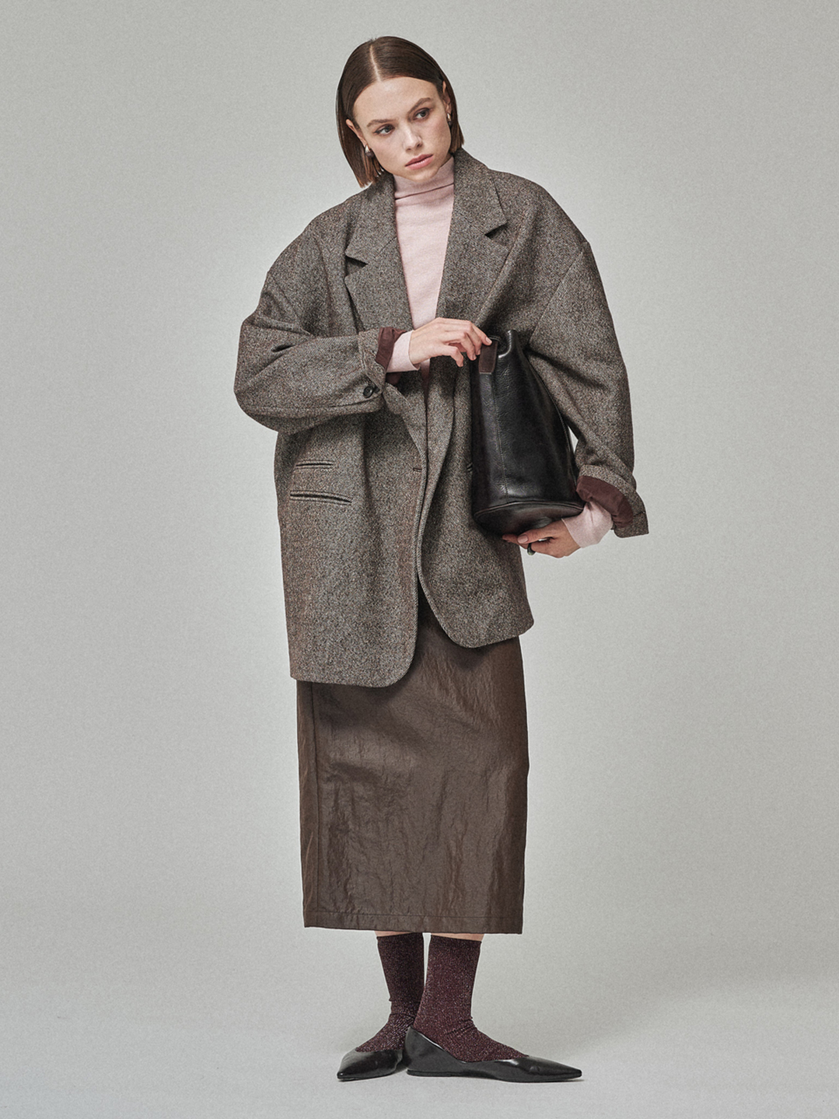 Maison De Ines Sculpted Line Skirt - Chestnut Brown - Image 6 of 6