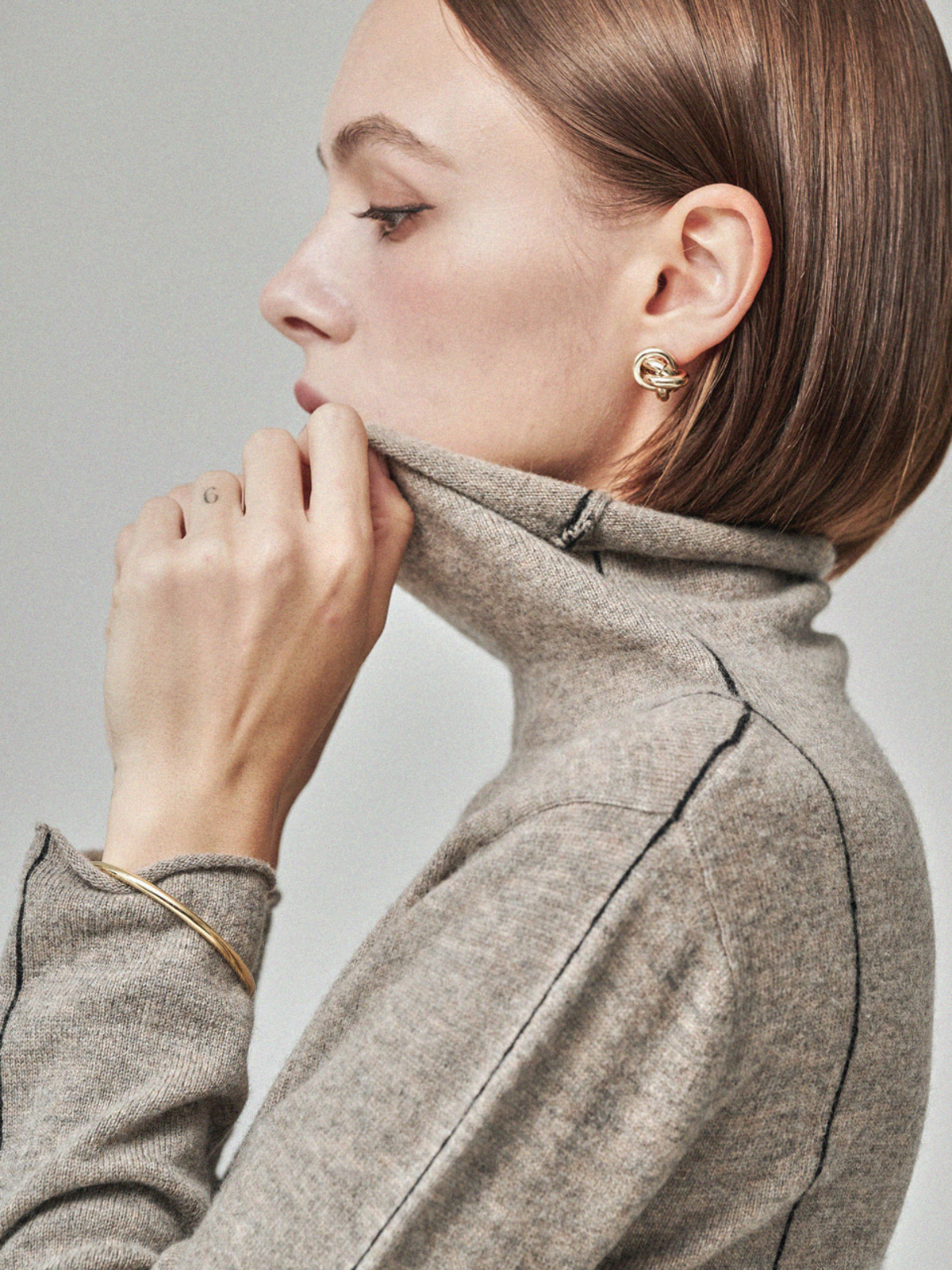 Maison De Ines Cashmere Blend Color-Lined Knit Top - Soft Brown - Image 2 of 6