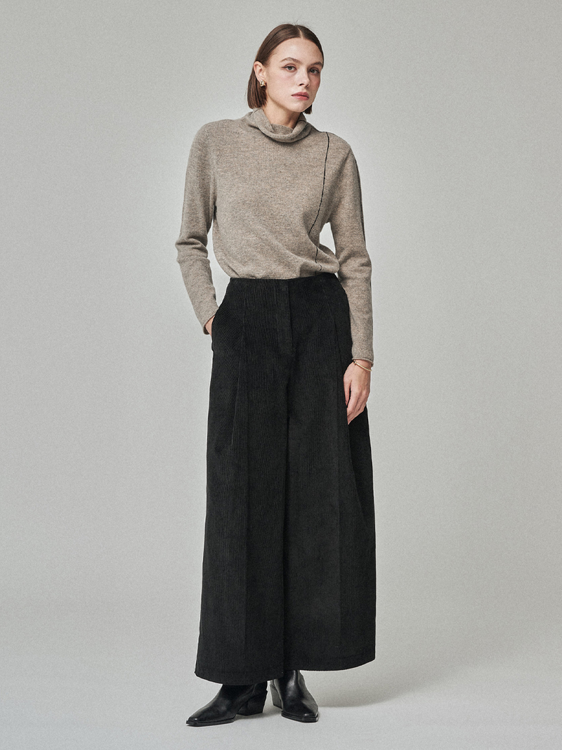 Maison De Ines Cashmere Blend Color-Lined Knit Top - Soft Brown