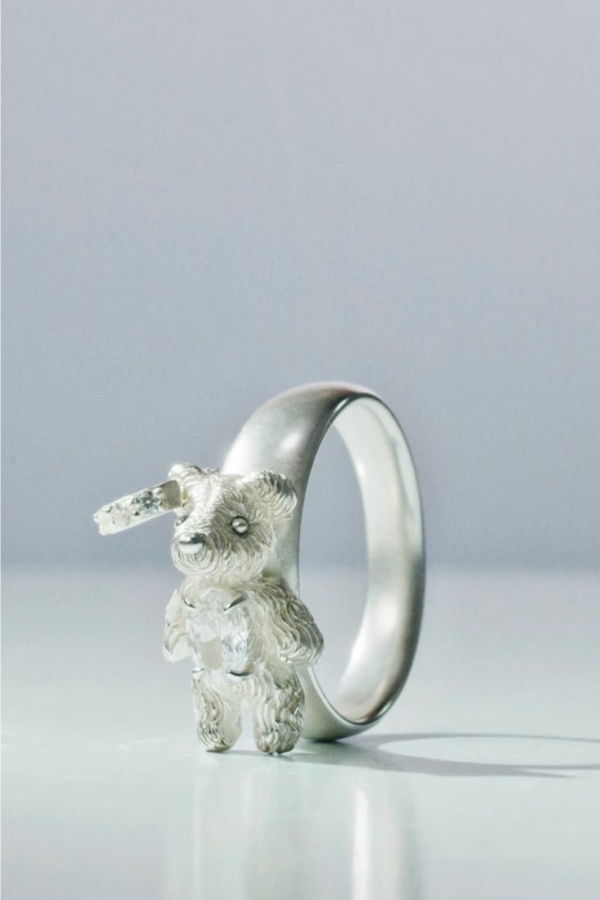 YVMIN Carved Metal Mini Bear Ring