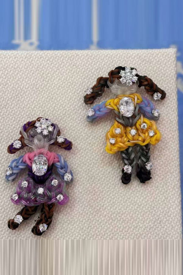 YVMIN Rubber Band Girl Bag Charm Purple