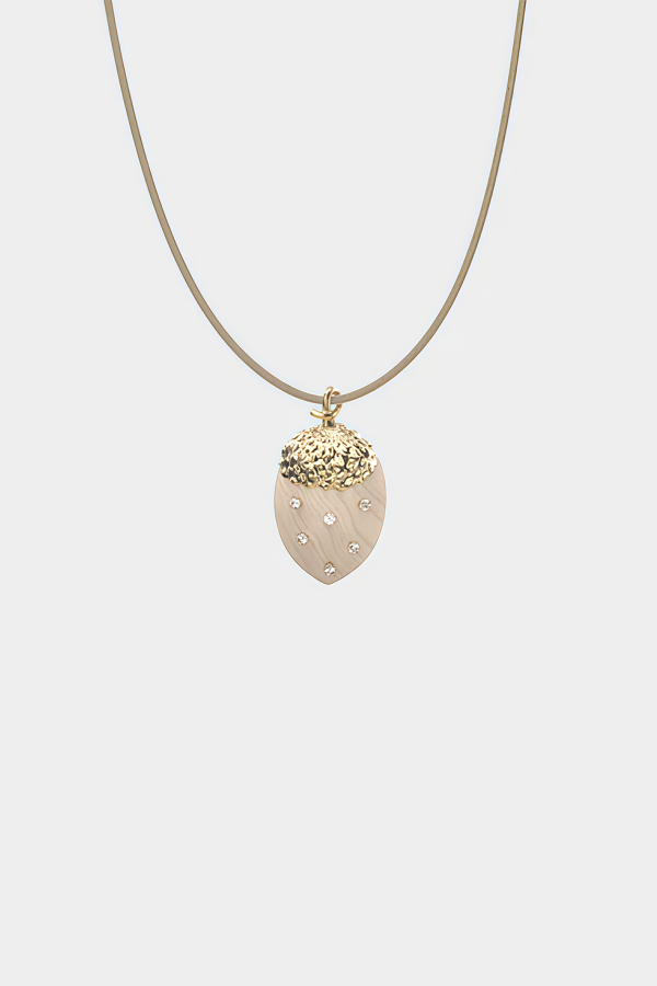 YVMIN Wooden Acorn Necklace