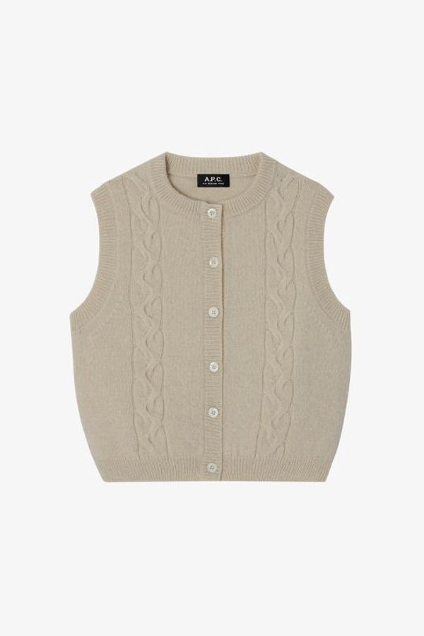 A.P.C. WOASGF22334AAD Vest - Ecru