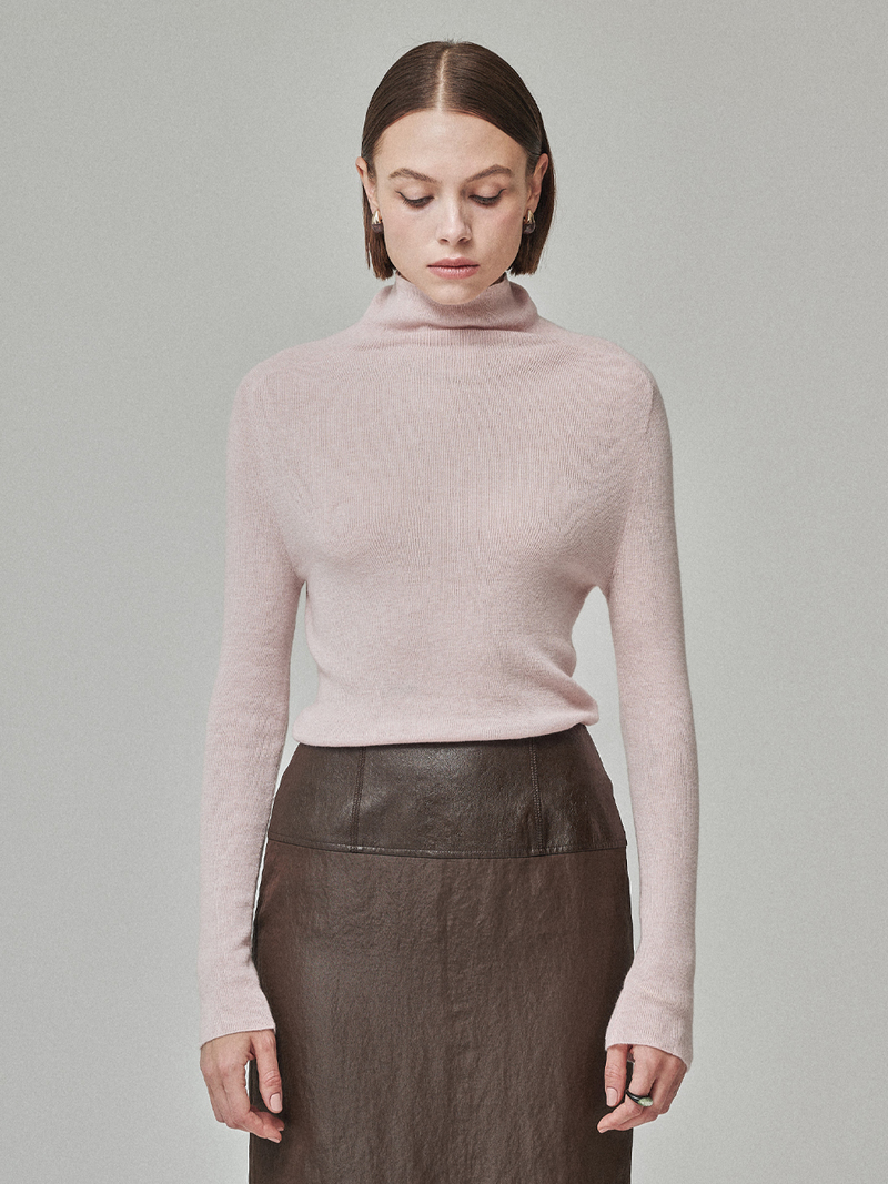 Maison De Ines Soft Touch Wool High-Neck Knit - Blossom Pink