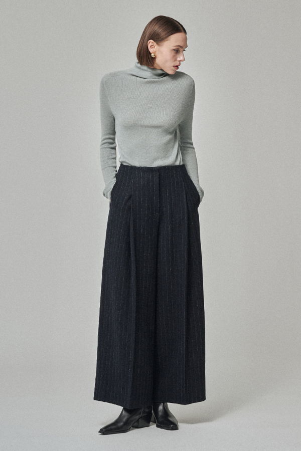 Maison De Ines Soft Touch Wool High-Neck Knit - Mint Blue