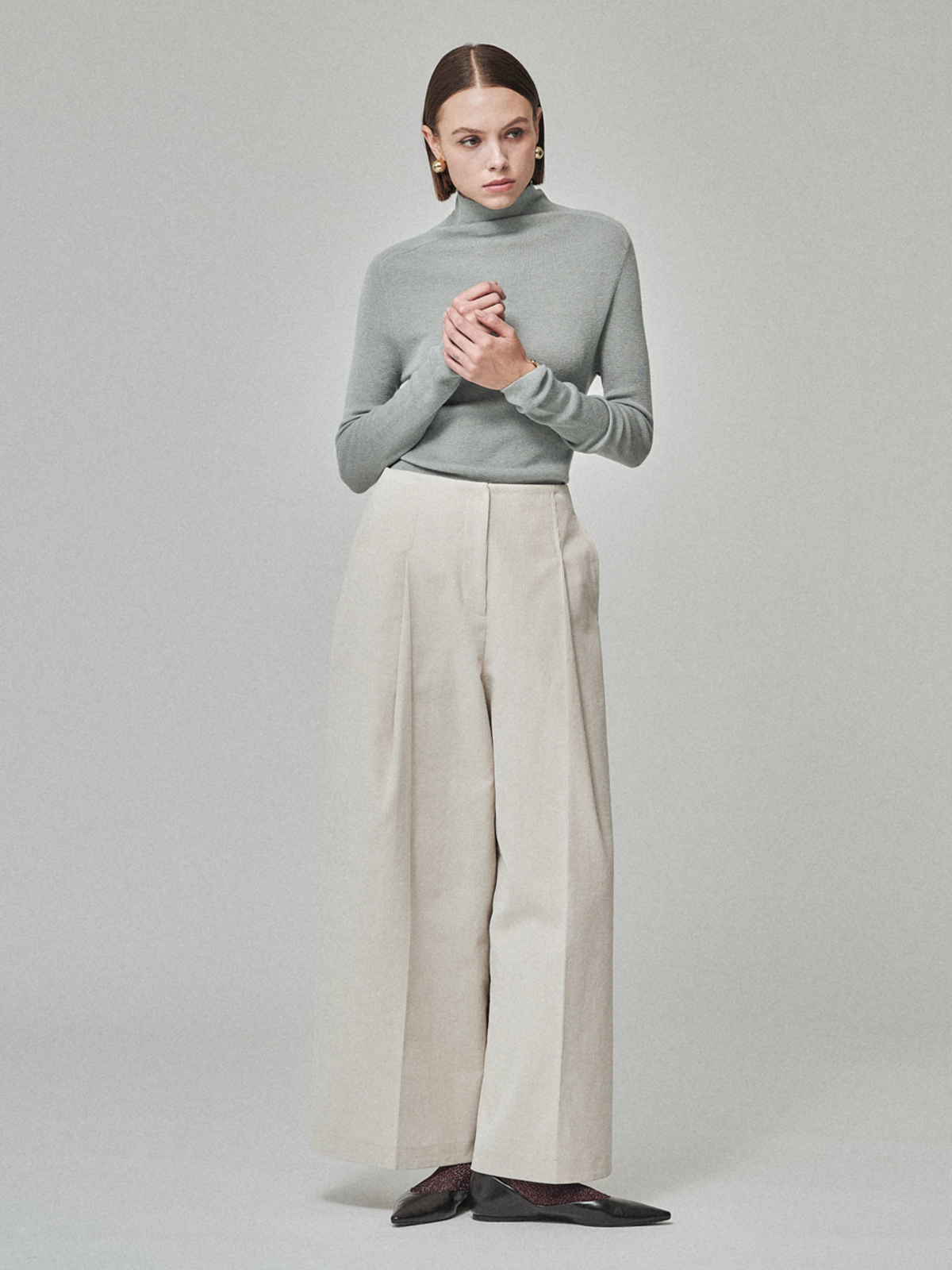 Maison De Ines Soft Touch Wool High-Neck Knit - Mint Blue - Image 4 of 6