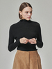 Maison De Ines Soft Touch Wool High-Neck Knit Top - Black - Thumbnail 1