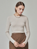 Maison De Ines Rib Wool Blend Basic Knit Top - Ivory Beige - Thumbnail 1