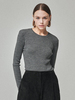 Maison De Ines Rib Wool Blend Basic Knit Top - Melange Gray - Thumbnail 1
