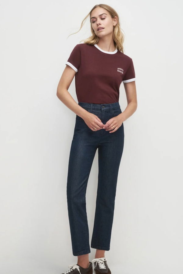 Favorite Daughter The Cropped Ringer Tee