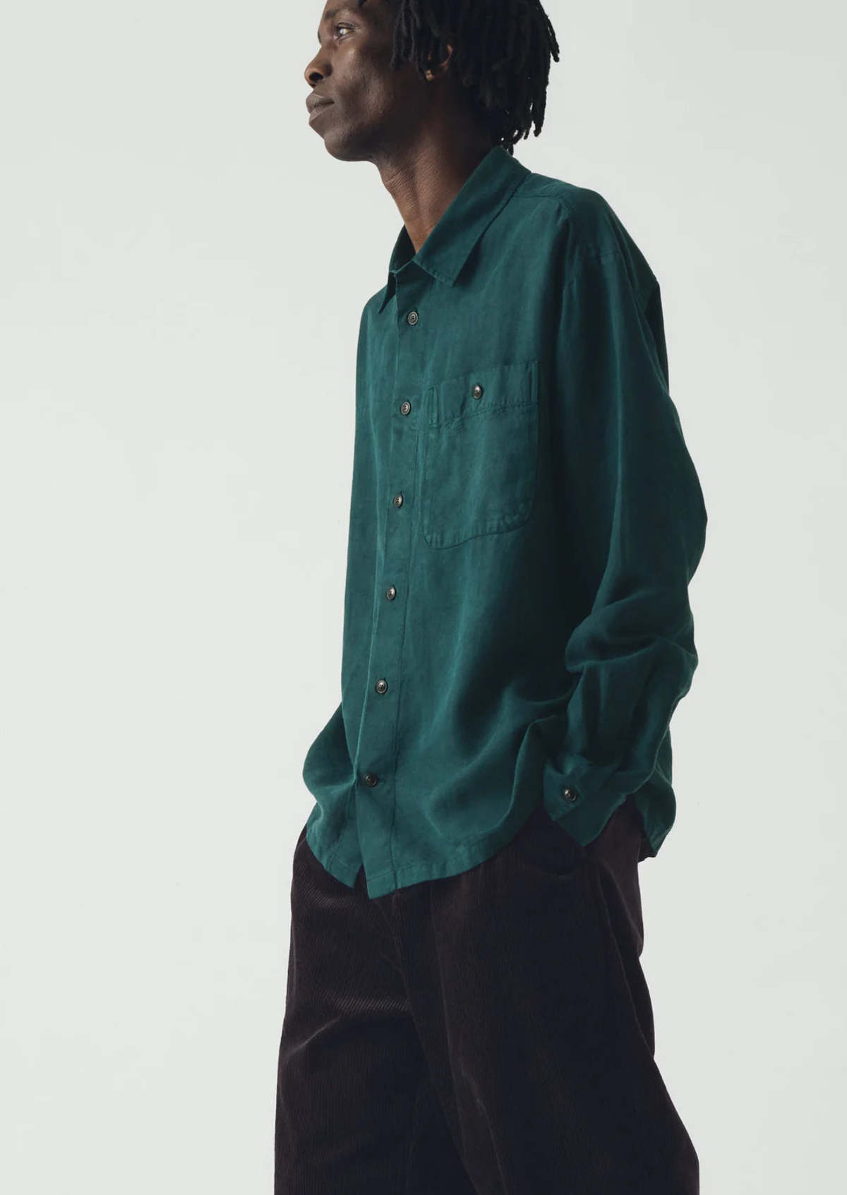 TOAST Linen Herringbone Shirt - Peacock Blue - Image 1 of 5