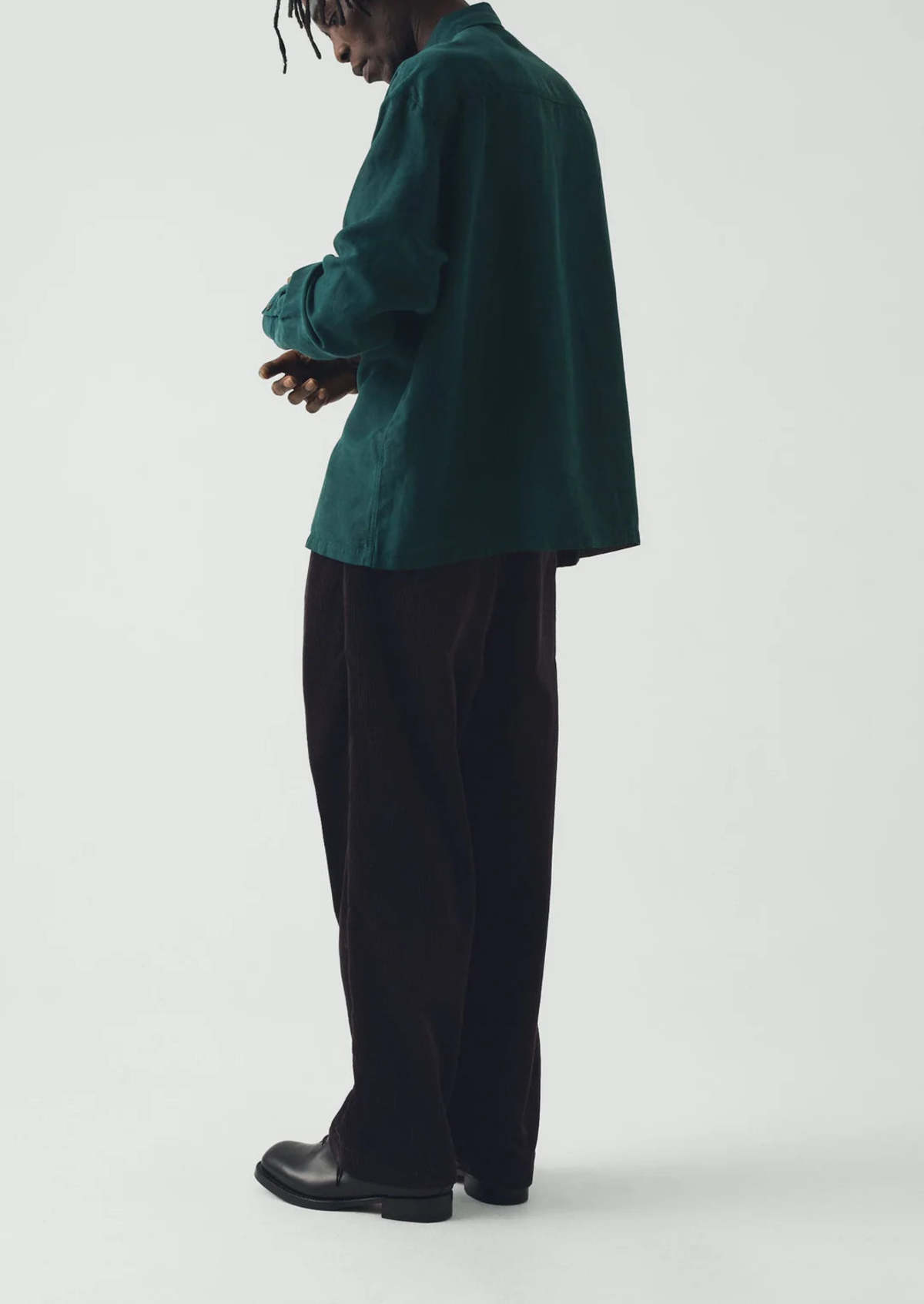 TOAST Linen Herringbone Shirt - Peacock Blue - Image 2 of 5