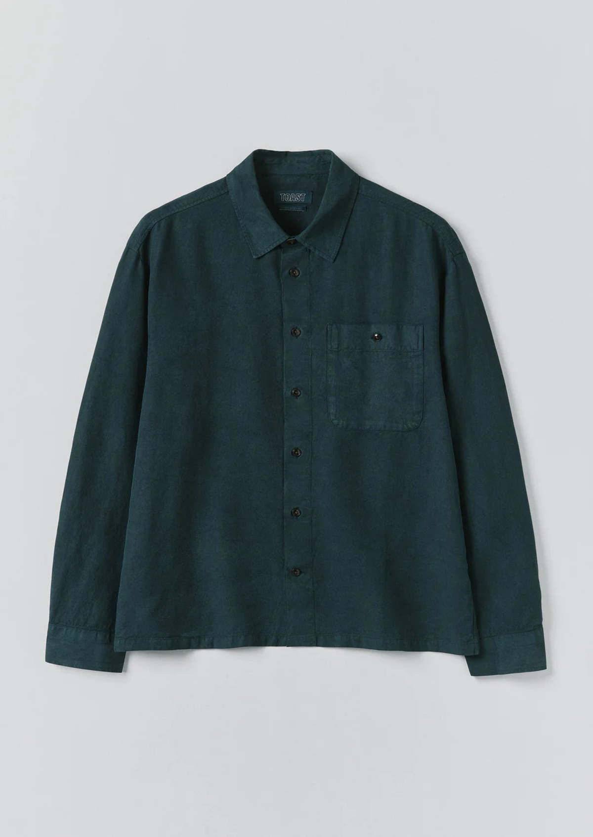 TOAST Linen Herringbone Shirt - Peacock Blue - Image 5 of 5