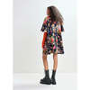 Essentiel Antwerp Jamie Wide A-Line Mini Dress - Black Blue Red Floral - Thumbnail 3