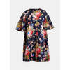 Essentiel Antwerp Jamie Wide A-Line Mini Dress - Black Blue Red Floral - Thumbnail 4