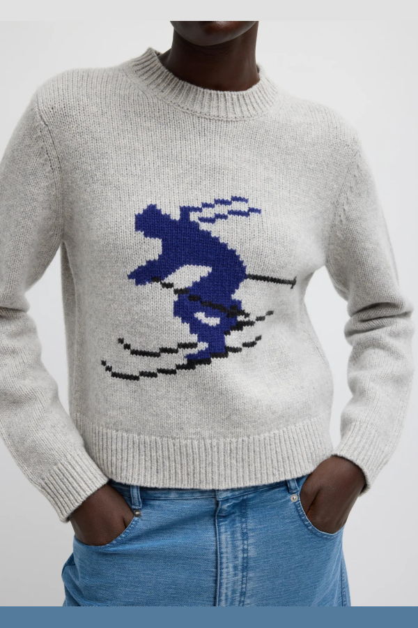 Tibi Soft Wool Ski Shrunken Sweater