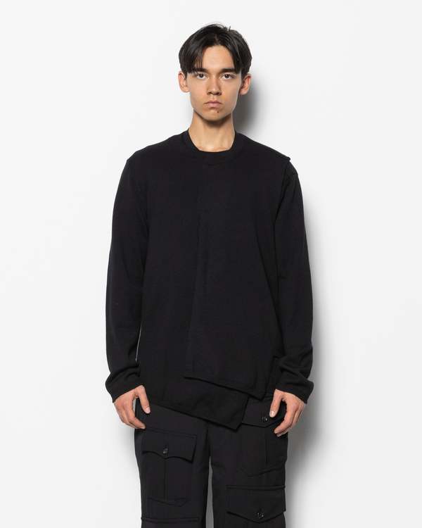comme des garons homme plus Asymmetrical Hem Layered Jumper