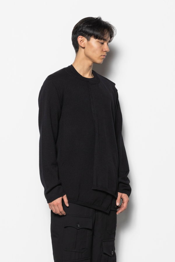 comme des garçons homme plus Asymmetrical Hem Layered Jumper