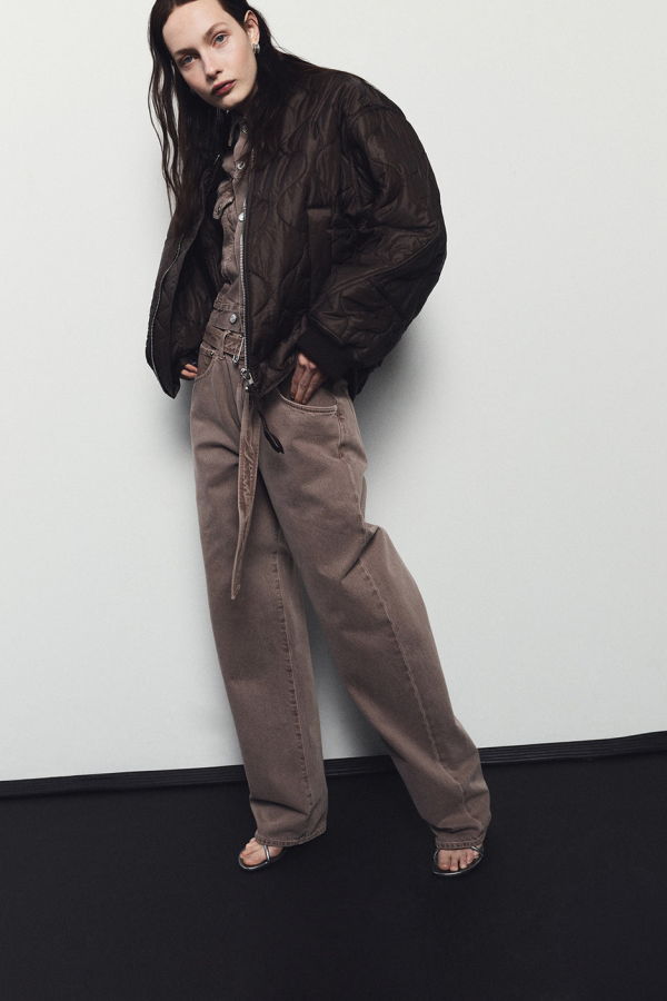 AGOLDE Isla Quilted Jacket - Bourbon