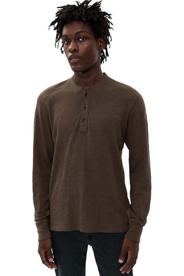 Rag & Bone Classic Flame Henley - Stonewall