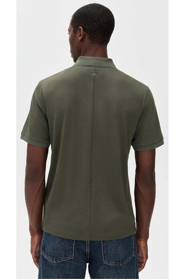 Rag & Bone Tech Pique Short Sleeve Polo - Dark Shadow