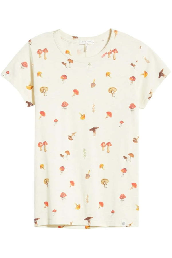 Rag & Bone All Over Mushroom Tee - Ivory Multi