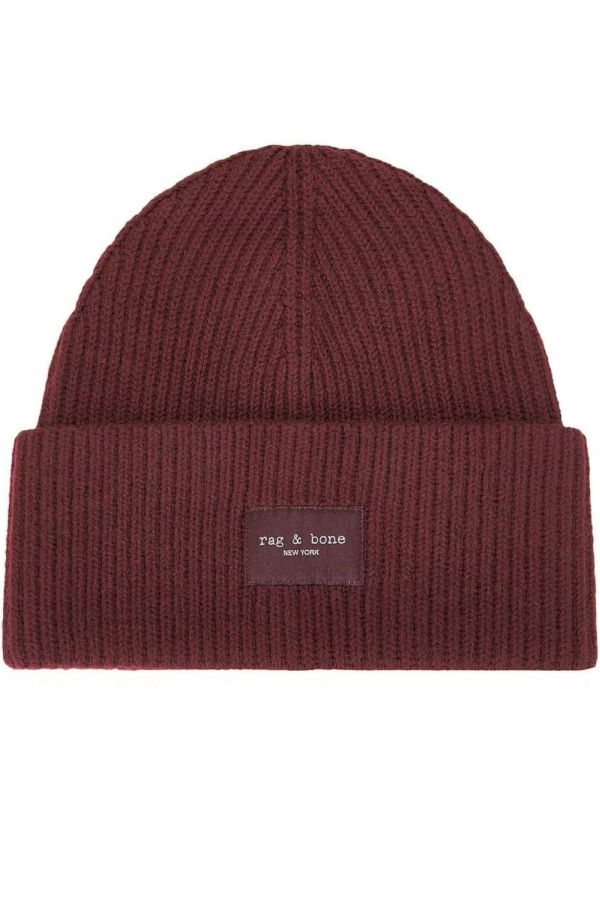 Rag & Bone Blake Beanie - Burgundy