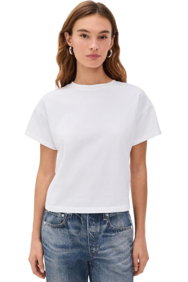 Rag & Bone Kelly Boxy Jersey Tee - White