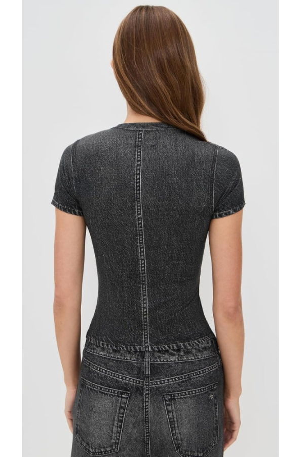 Rag & Bone Miramar Jersey Baby Tee - Washed Black
