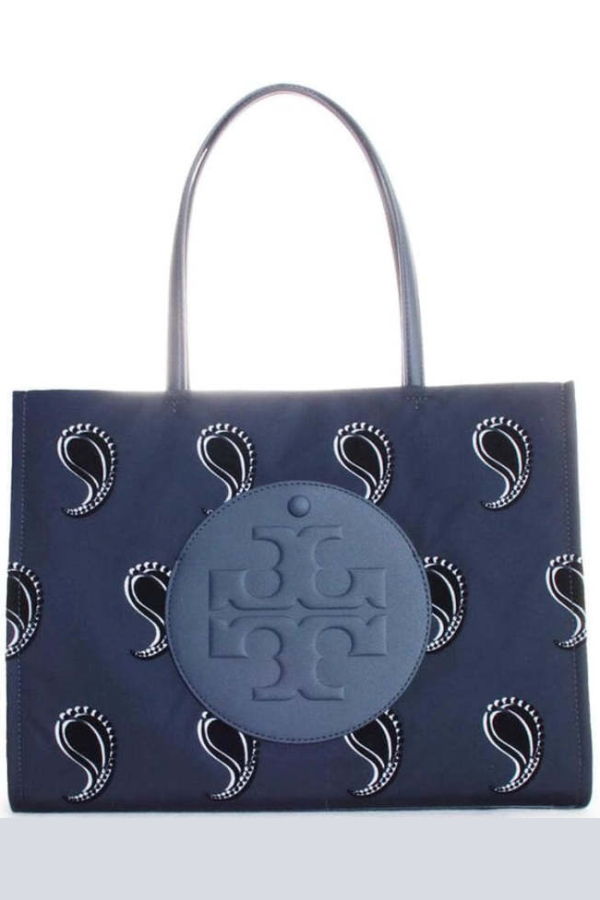 Tory Burch Small Ella Printed Tote - Blue Dream Paisley