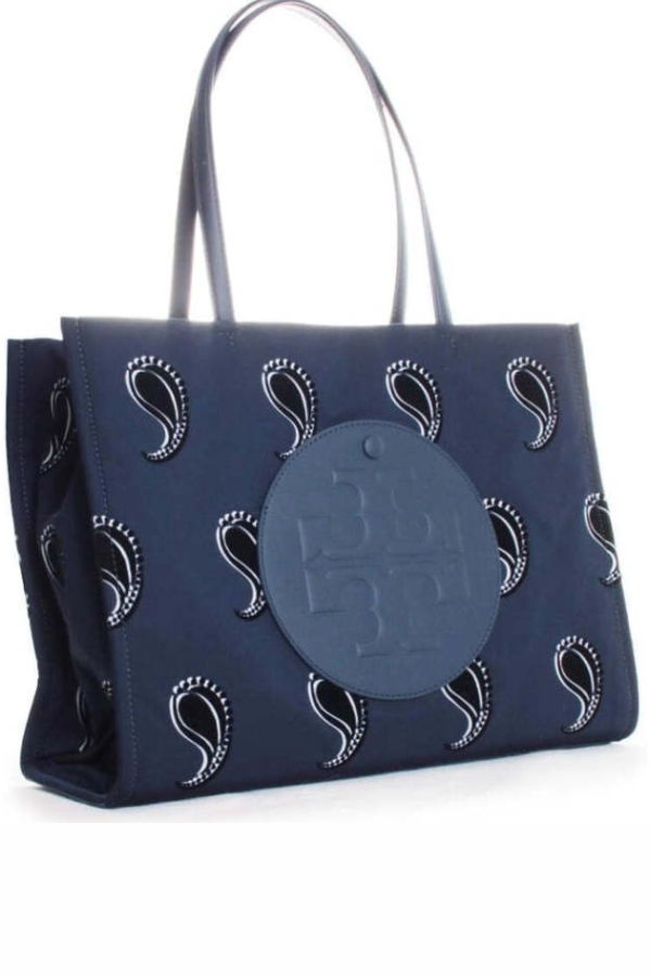 Tory Burch Small Ella Printed Tote - Blue Dream Paisley