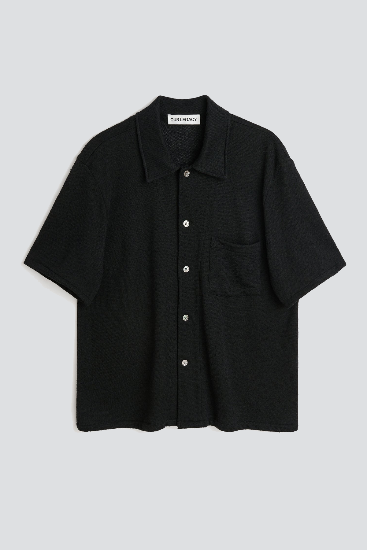 Our Legacy Black Boucle Box Shirt Shortsleeve - Black - Image 2 of 5