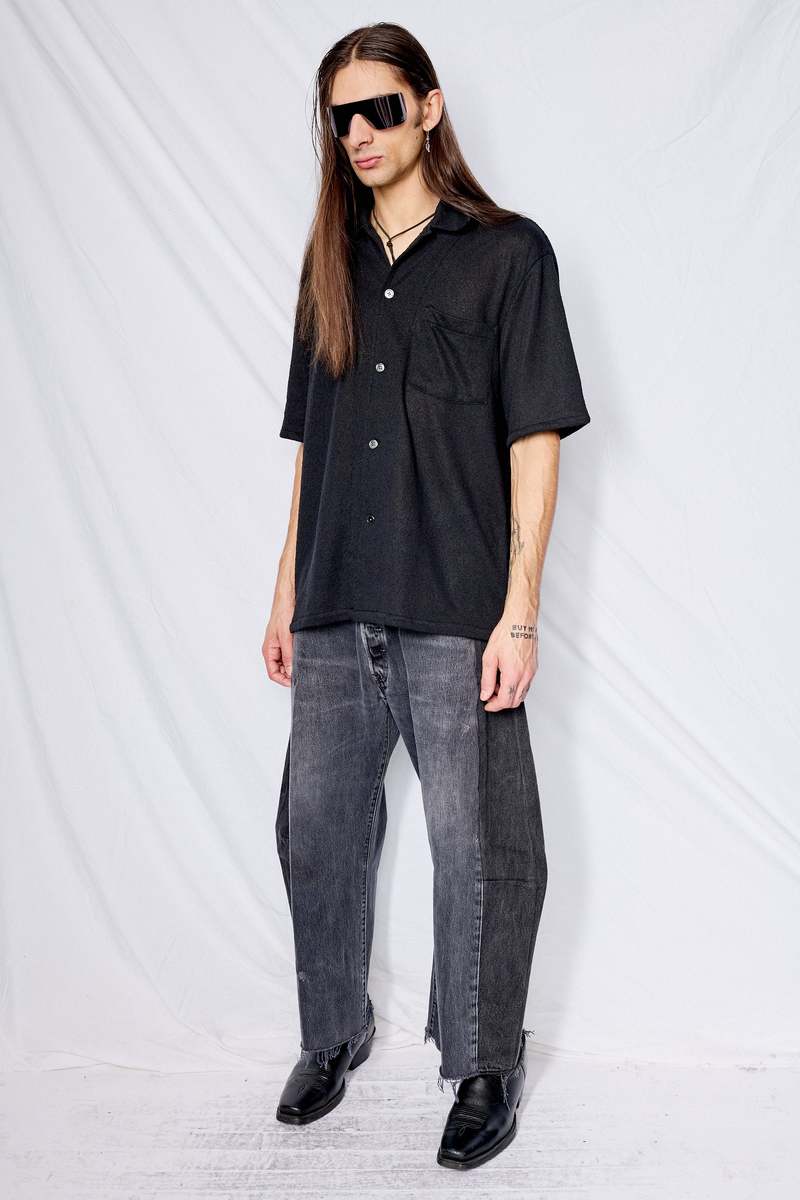 Our Legacy Black Boucle Box Shirt Shortsleeve - Black