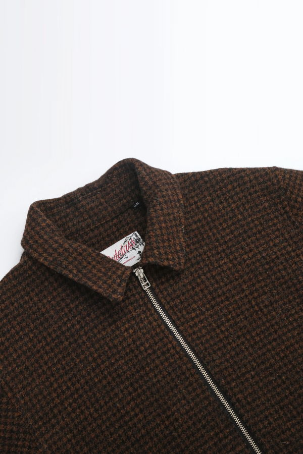 Outclass Bronze Houndstooth Zip Overshirt