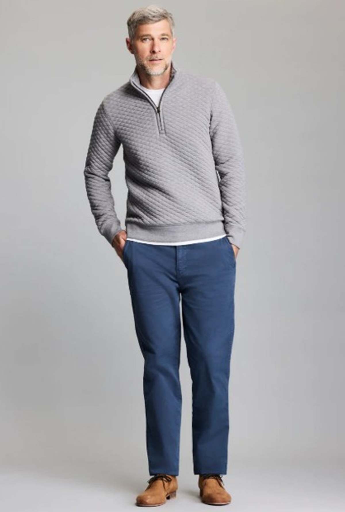 Billy Reid Diamond Quilt Half Zip Top - Image 1 of 1