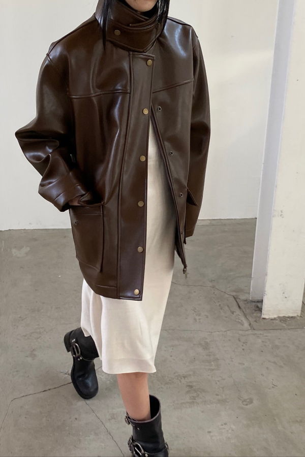 The NKC Store Briona Vegan Leather Jacket