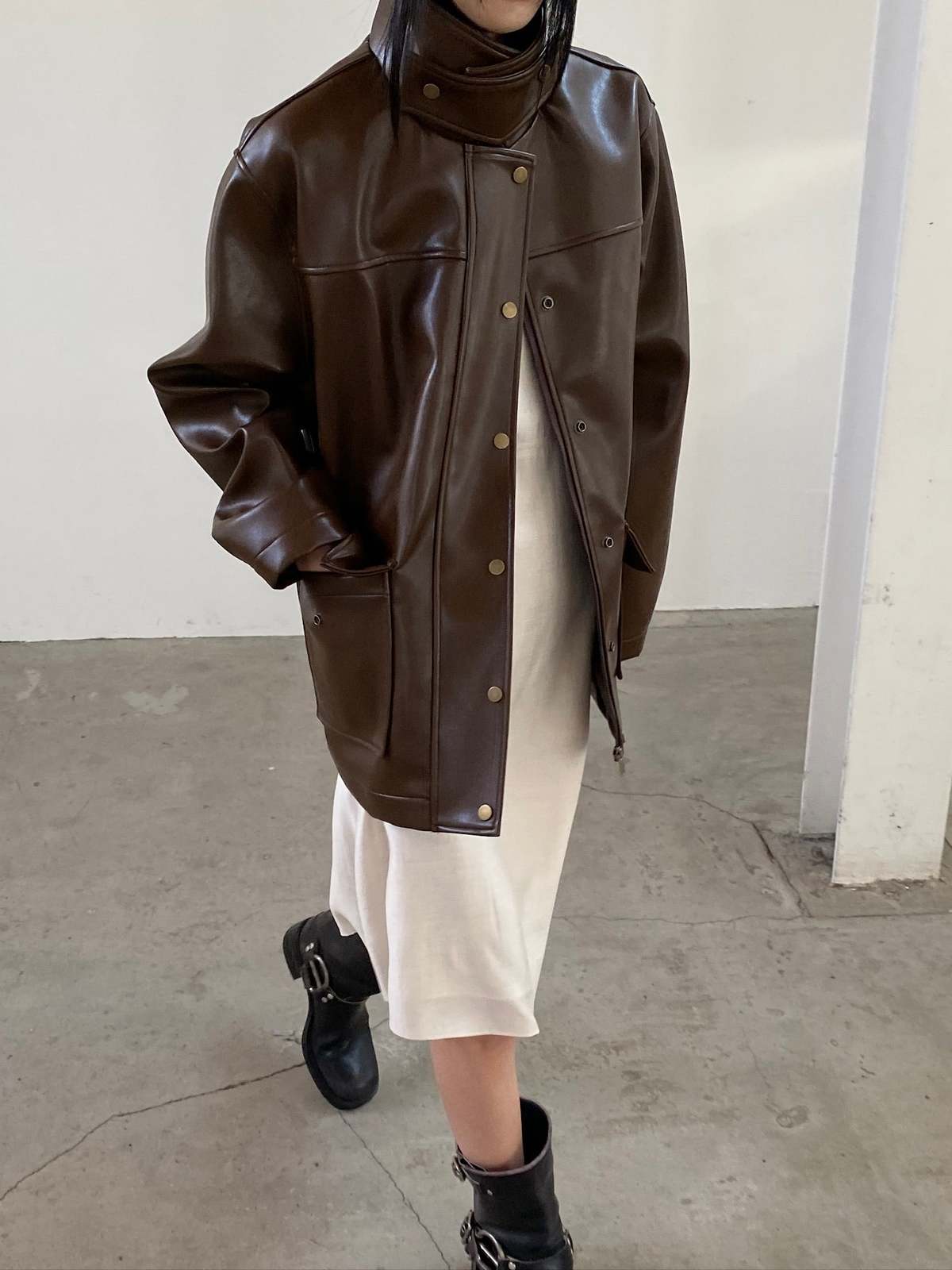 The NKC Store Briona Vegan Leather Jacket - Image 1 of 9