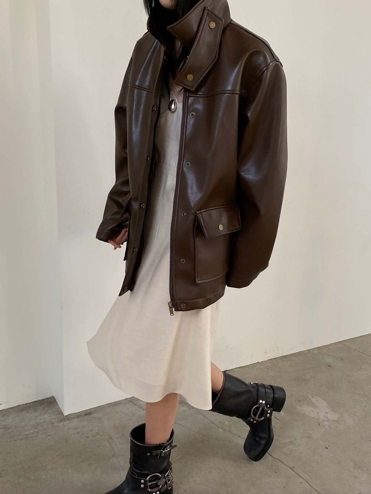 The NKC Store Briona Vegan Leather Jacket - Image 4 of 9