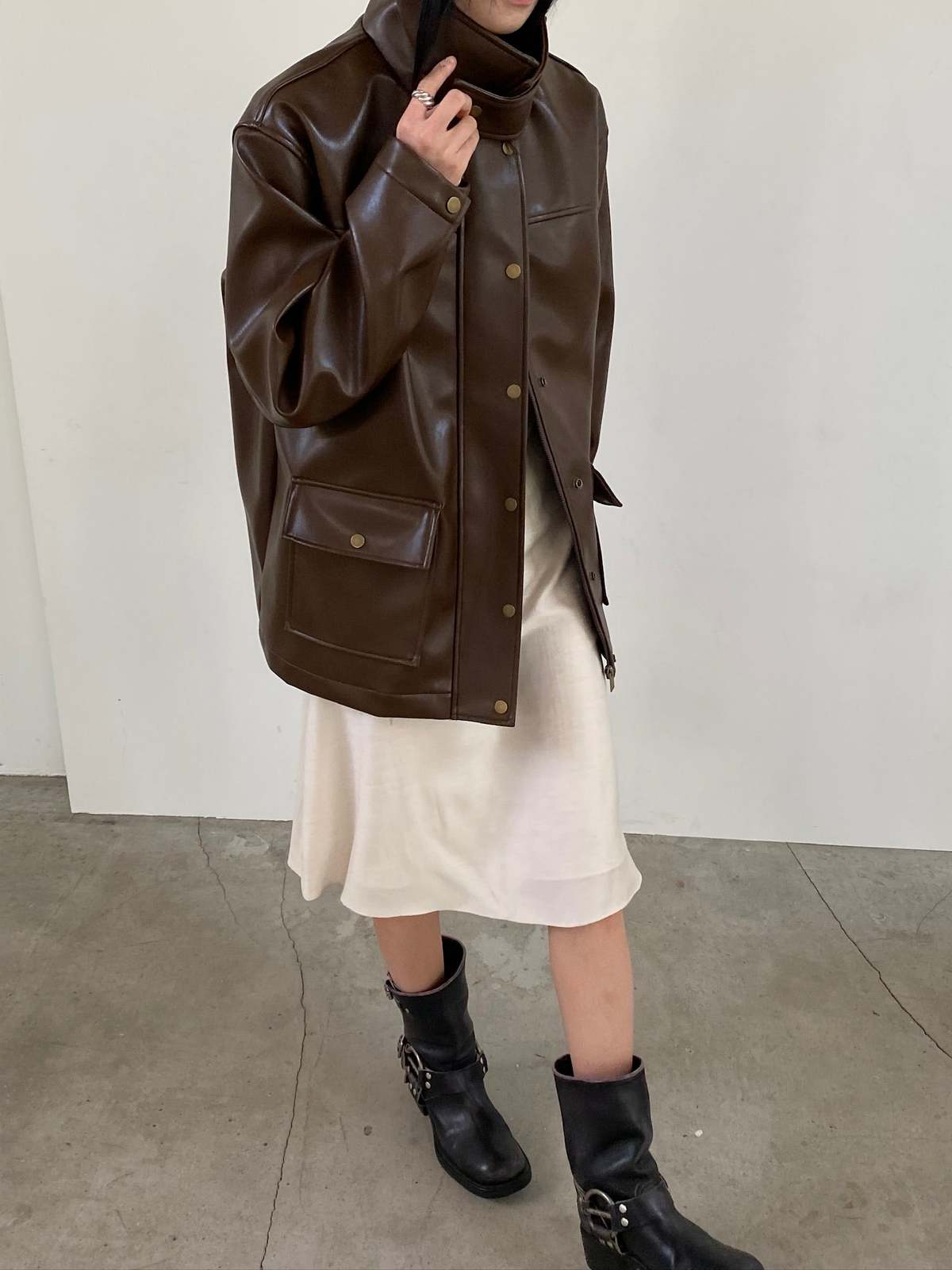 The NKC Store Briona Vegan Leather Jacket - Image 7 of 9