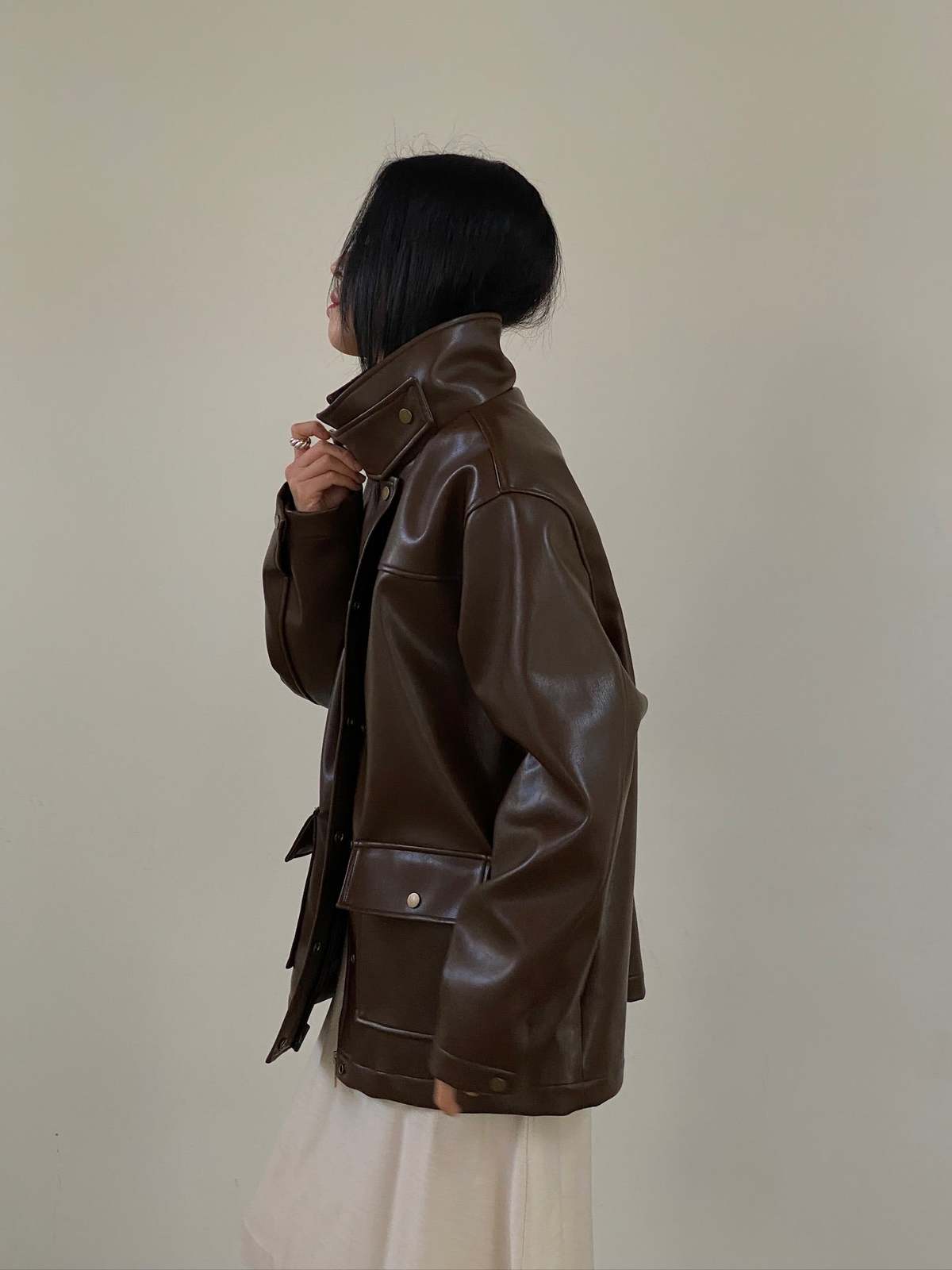 The NKC Store Briona Vegan Leather Jacket - Image 8 of 9