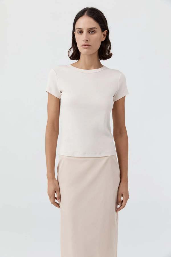 St. Agni Organic Cotton Baby Tee Tee Shell Pink St. Agni Organic Cotton Baby Tee Tee Shell Pink