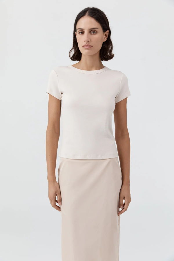 St. Agni Organic Cotton Baby Tee Tee Shell Pink