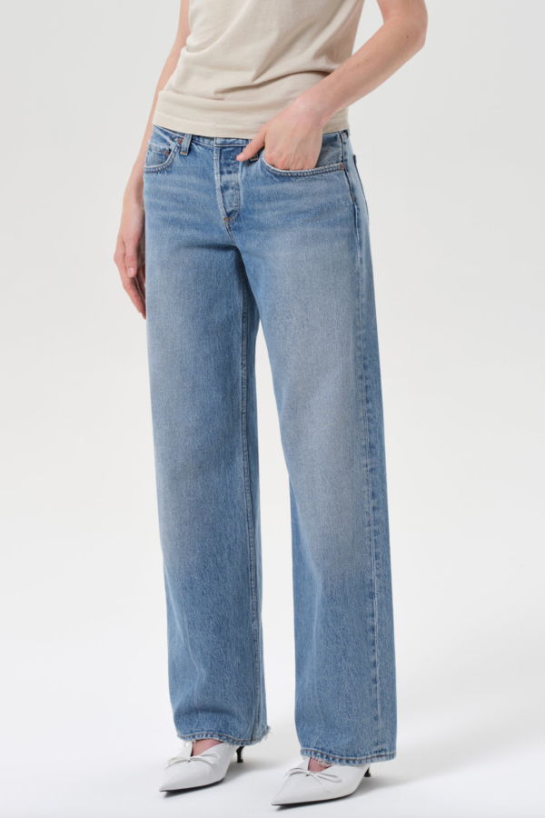 AGOLDE Low Rise Loose Jeans - Medium Indigo