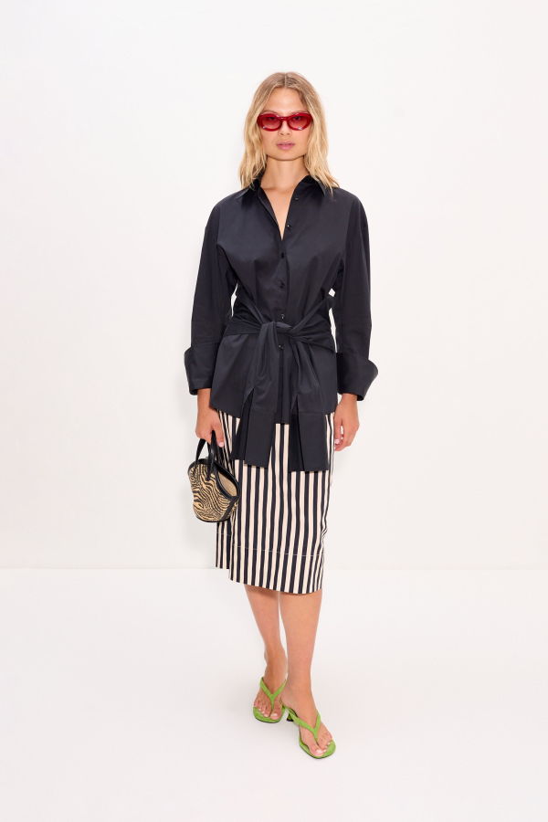 Simon Miller Inna Poplin Top - Black