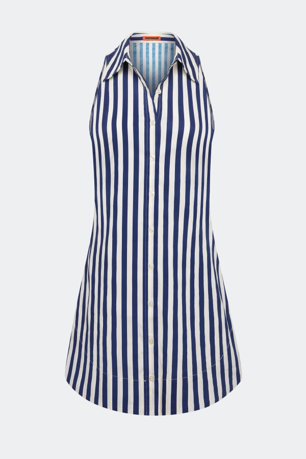 Simon Miller Loch Sleeveless Mini Dress - Navy/Cream