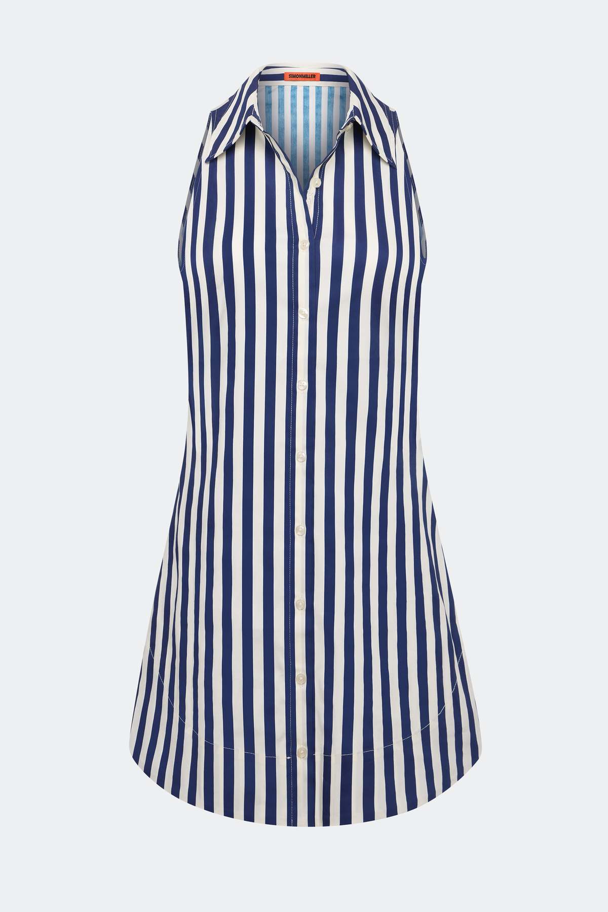 Simon Miller Loch Sleeveless Mini Dress - Navy/Cream - Image 1 of 2