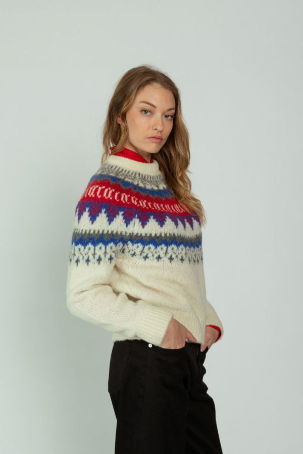 Closed Jacquard Crew Neck Sweater - Ivory
