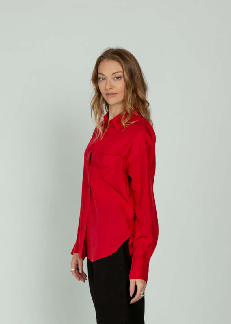 Closed Oversize Shirt - Rose Red