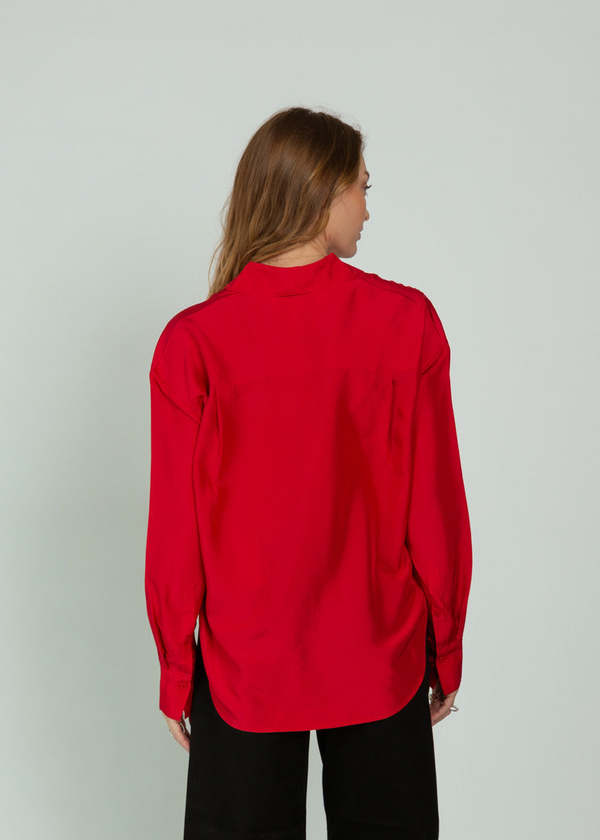 Closed Oversize Shirt - Rose Red